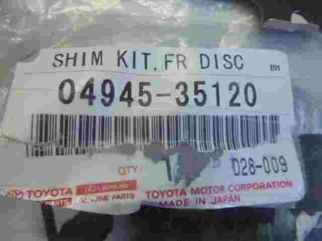 Shim Kit Front Disc Toyota Prado Cruiser Hilux Lexus GX 470 0494535120 D28009