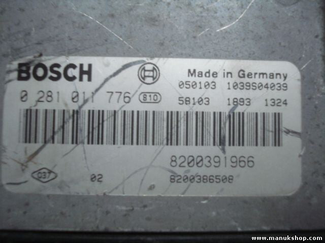 Centralita del motor Renault Scenic Megane 1.9 8200391966 8200386508 0281011776