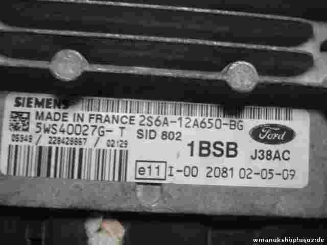 Centralina Ford Fiesta 2S6A12A650BG 2S6A-12A650-BG J38AC SIEMENS 5WS40027G-T
