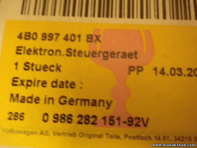 Centralita Audi VW 4B0997401BX 0986282151 BOSCH 0281010399 4B0907401AC
