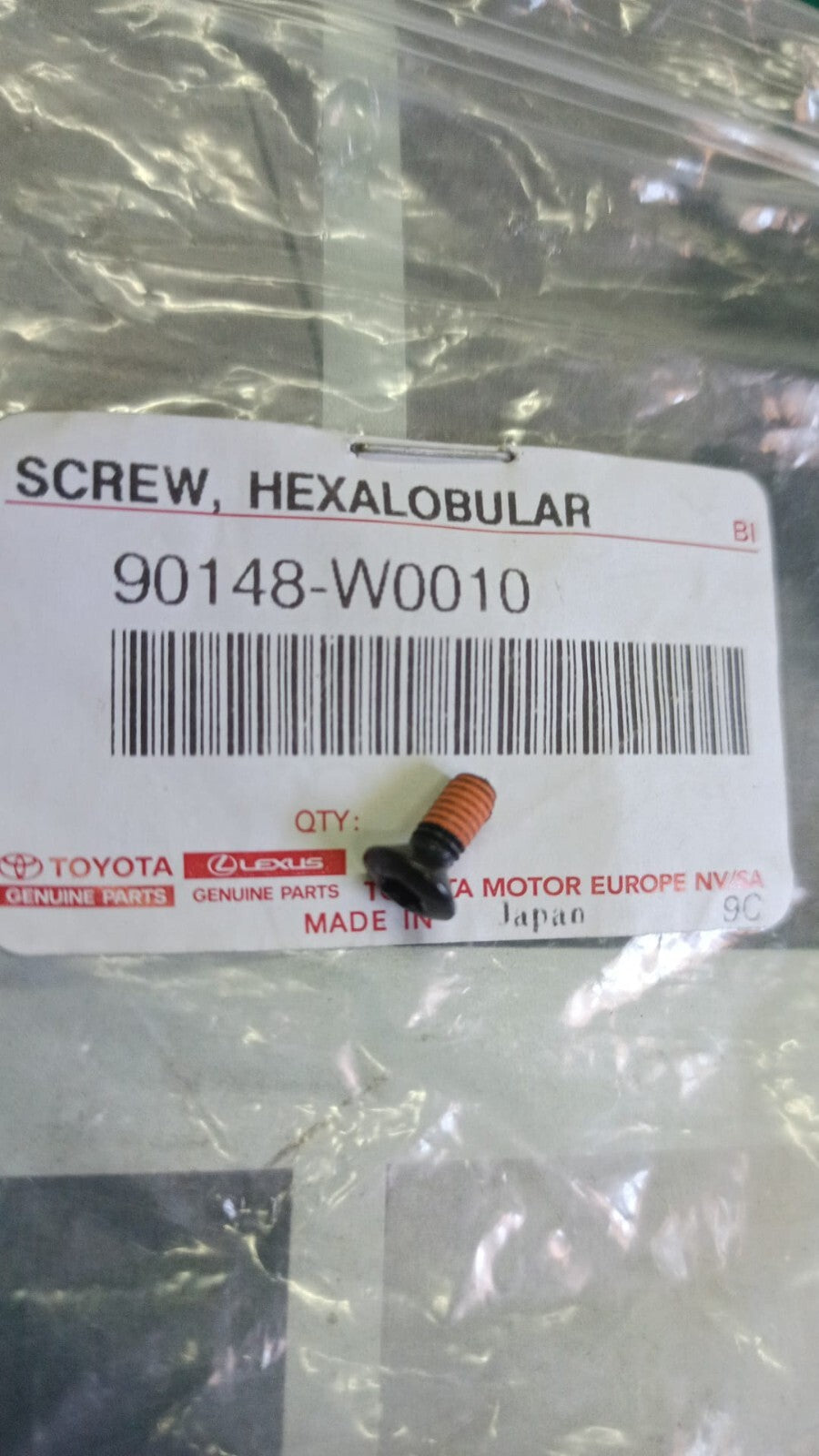 Hexalobular Screw Toyota Aygo 90148W0010 90148-W0010