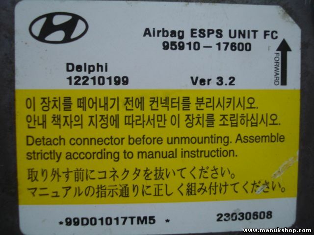 Airbag Centralita Hyundai Matrix 9591017600 95910-17600 VER 3.2 DELPHI 12210199