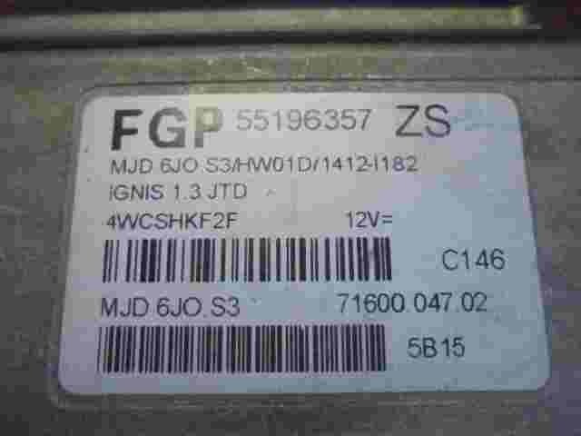 Centralita Suzuki Ignis 1.3 JTD 55196357ZS 55196357 ZS MJD6JOS3 7160004702