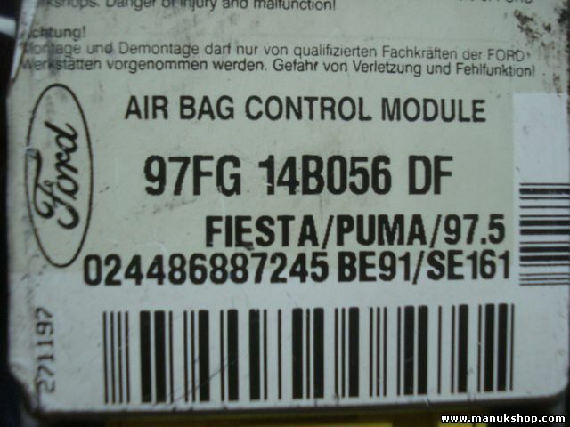 Airbag Centralita Ford Fiesta Puma 97.5 97FG14B056DF 97FG 14B056 DF