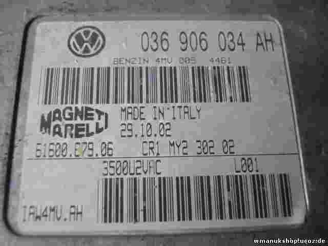 Centralita Seat Ibiza IV 6L1 BENZINA 1.4 2002-07 036906034AH 6160067906 IAW4MVAH