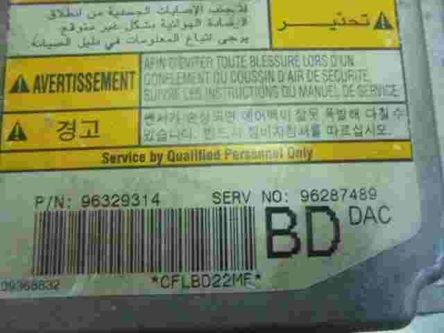 Sensor de impacto de airbag Daewoo Nubira (DAC ) 96329314 96287489BD 96287489 BD