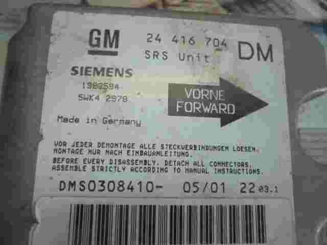 Sensor de impacto de airbag Opel Zafira A 24416704 DM 24416704DM 5WK42978