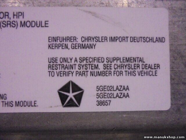 Airbag del pasajero Jeep P5GE02LAZAA 5GE02LAZAA 38657 CCE J5G 4T AYD