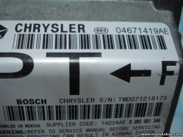 Sensor de impacto de airbag Chrysler Voyager 04671419AE 19224AE TMD071218173