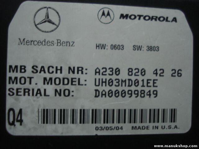 Centralita Bluetooth Teléfono Mercedes-Benz 2003 Vito Viano MOTOROLA A2308204226