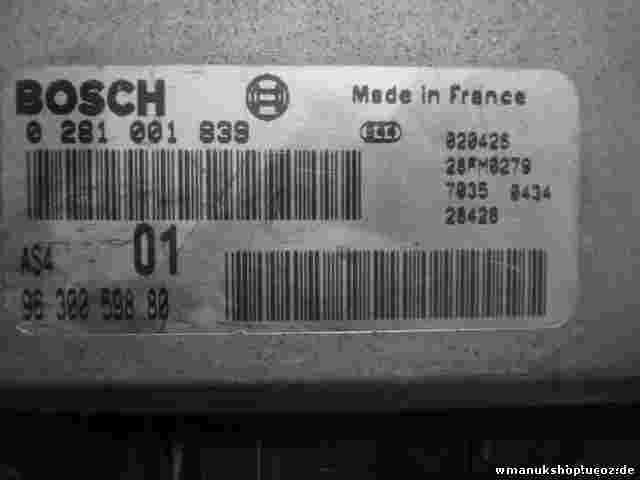 Centralita Peugeot 106 Citroen Saxo 9630059880 AS401 BOSCH 0281001839