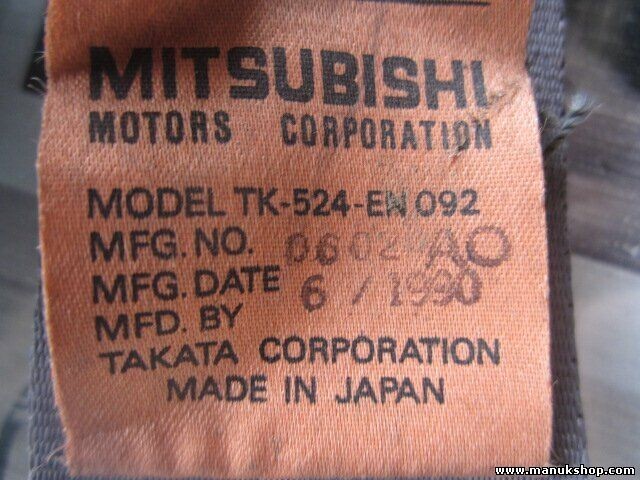 Cinturón de seguridad trasero derecho Mitsubishi Pajero Montero II TK520EN092