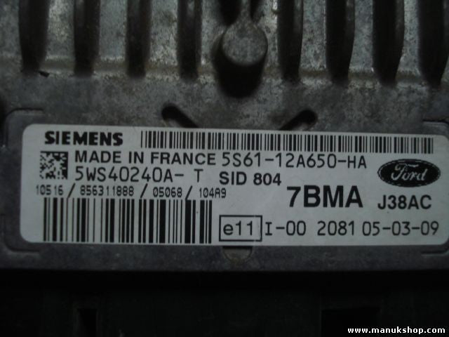 Centralita del motor Ford Fusion 1,4 TDCi SID 804 5S6112A650HA 5WS40240AT