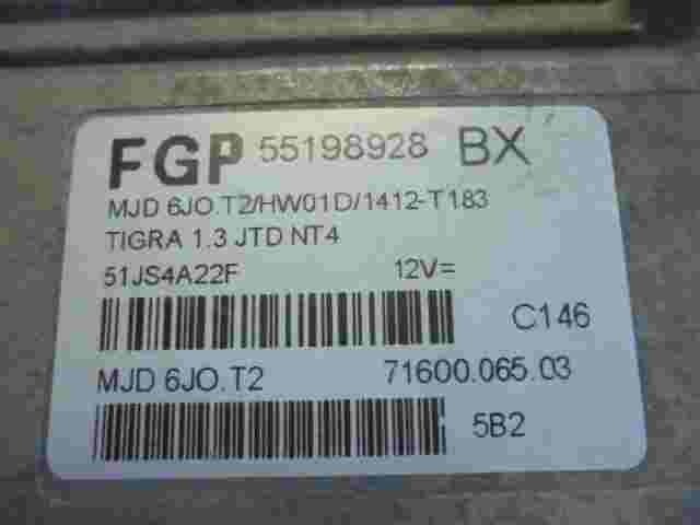 Centralita Opel Tigra 1.3 JTD NT4 55198928 55198928BX FGP 7160006503 MJD6J0T2