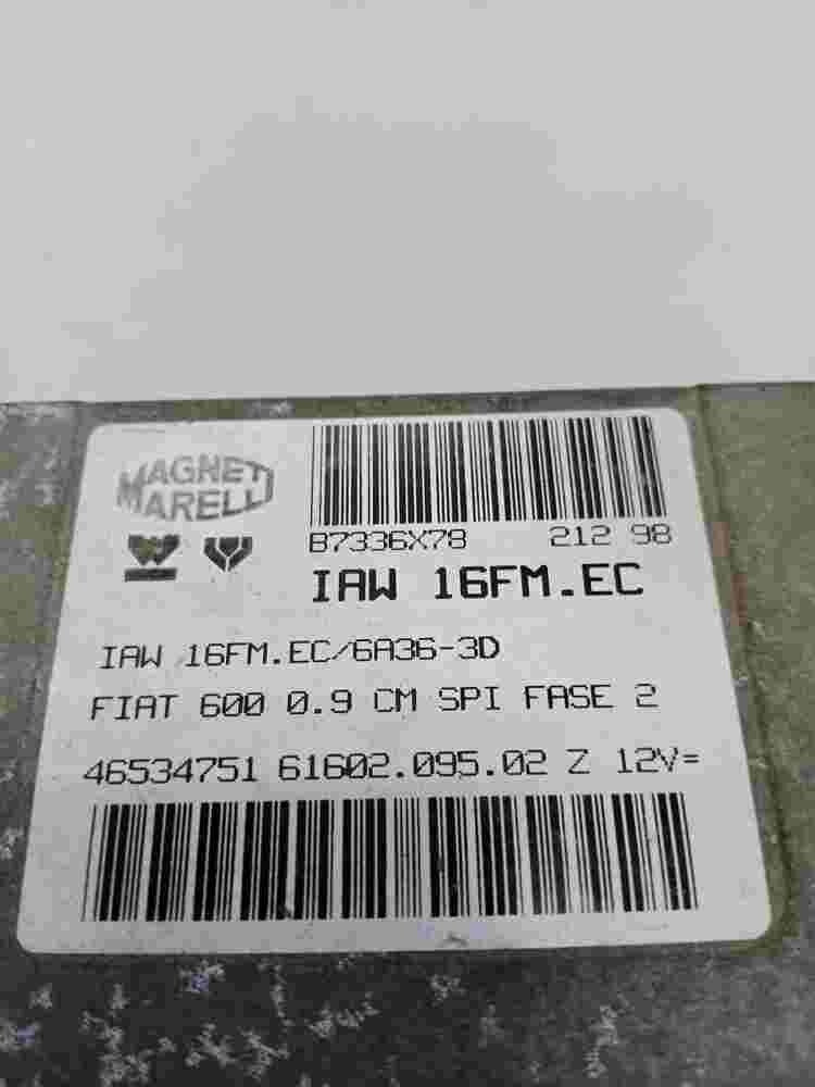 Centralita del motor Fiat 600 0.9 CM SPI 46534751 6160209502 IAW16FMEC /6A36-3D
