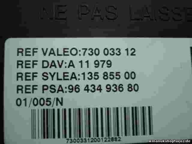 Caja de fusibles de relé Citroen Xsara VALEO 73003312 A11979 13585500 9643493680