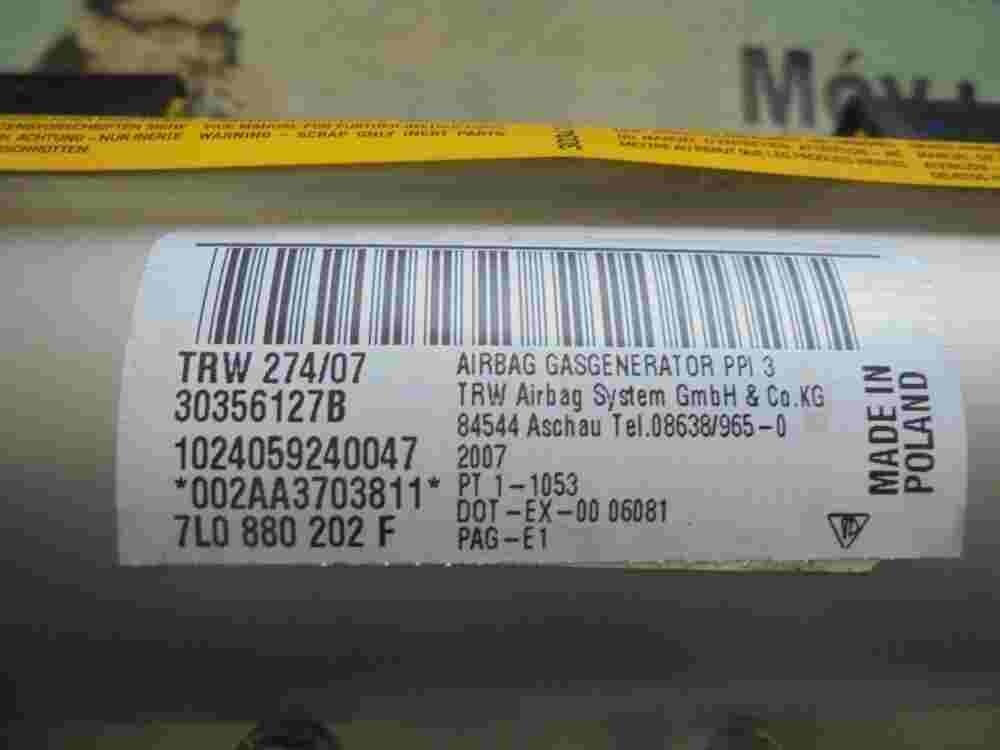 Airbag del pasajero Porsche 7L0880202F TRW 274/07 30356127B 1024059240047