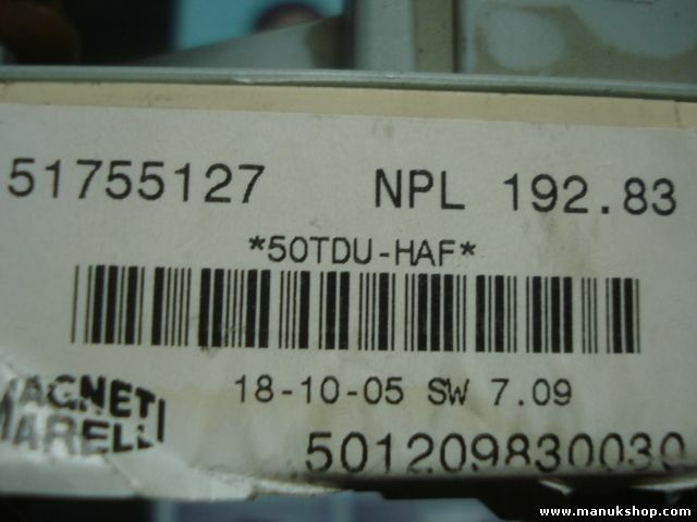 Caja de fusibles Fiat Stilo 1,9 JTD 51755127 51759305 0051755127 501209830030