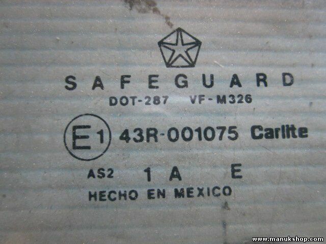 Vetro porta posteriore destro Jeep Grand Cherokee 43R001075 DOT287VFM326