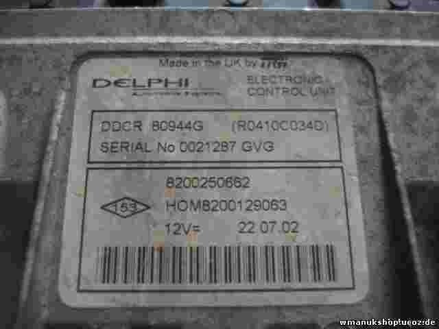 Centralita Renault Clio 1.5 R0410C034D 8200250662 HOM8200129063 HOM 8200129063