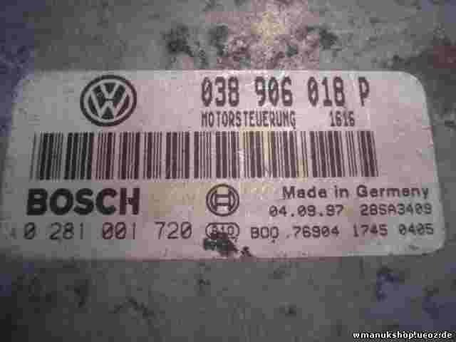 Centralita VW Volkswagen Passat 3B 1.9 AFN 1997-2000 038906018P BOSCH 0281001720