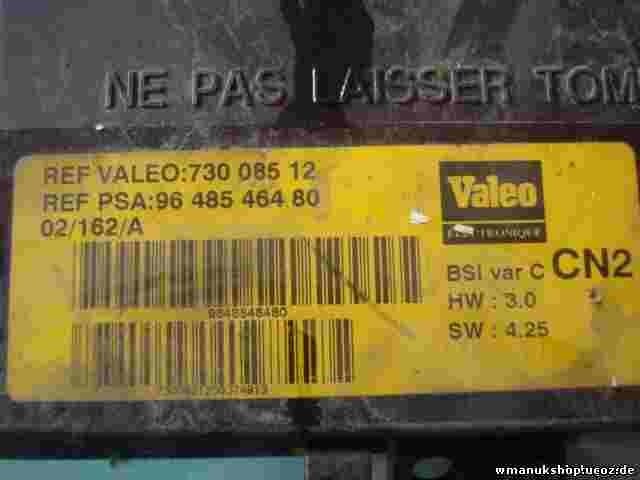 Caja de fusibles de relé Citroen Xsara 9648546480 96 485 464 80 VALEO 73008512