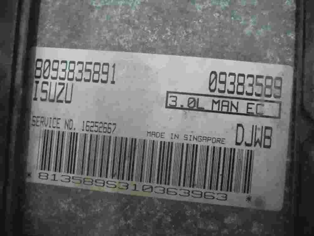 Centralita del motor Isuzu Trooper 3.0 DJWB 8093835891 09383589 16252667