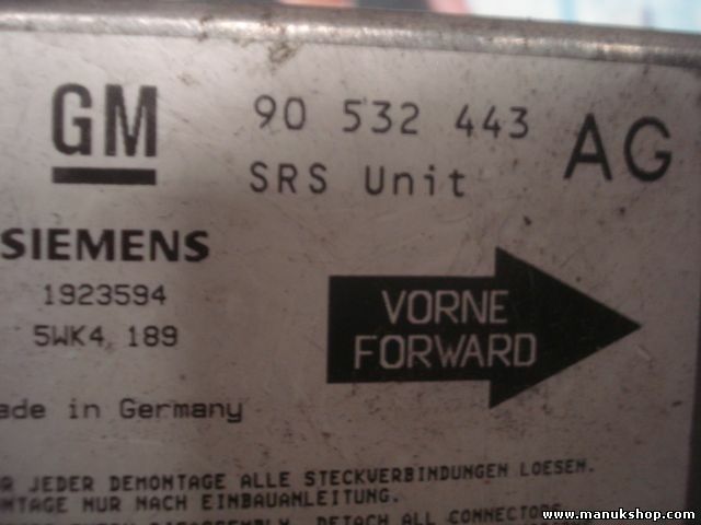 Airbag Centralita Opel Corsa GM 90532443 90 532 443 AG SIEMENS 5WK4189 5WK4 189