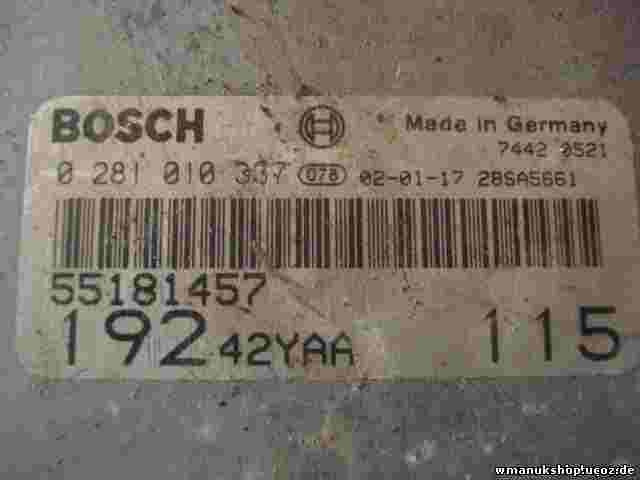 Centralina motore Fiat Stilo 55181457 28SA5661 19242YAA 115 BOSCH 0281010337
