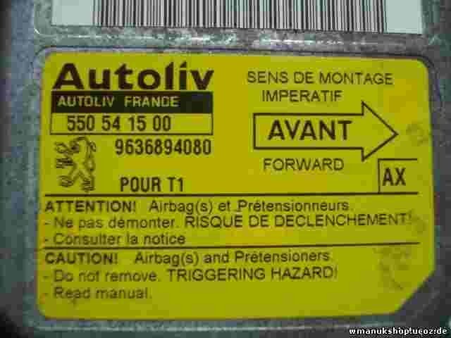 Sensor de impacto de airbag Peugeot 206 (AT) 9636894080 550541500