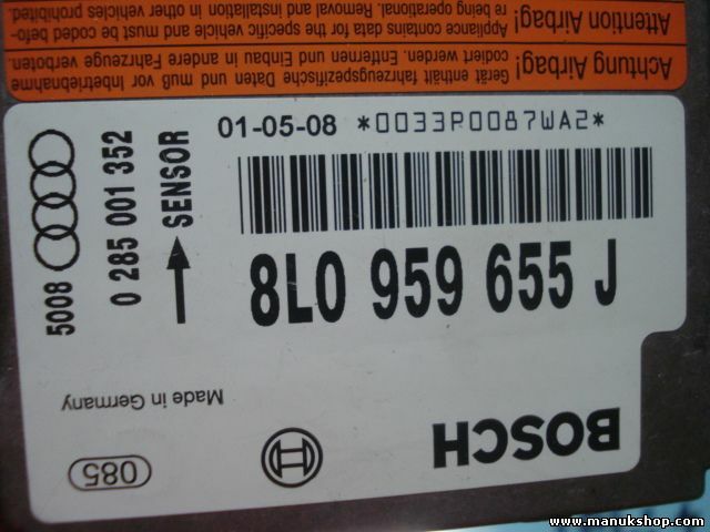 Airbag Centralita Audi A3 8L0959655J 8L0 959 655 J 8LO959655J BOSCH 0285001352