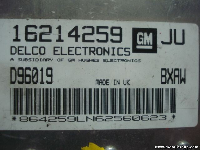 Centralita del motor Opel Astra F Corsa GM 16214259 JU D96019 BXAW