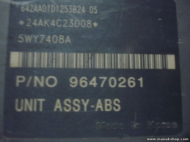 ABS Centralita Chevrolet Kalos COMANDO 96470261 5WY7408A 42141100169