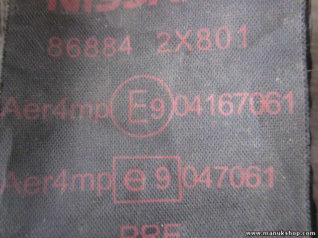 Cintura di sicurezza anteriore destra Nissan Terrano R20 868842X801 86884 2X801