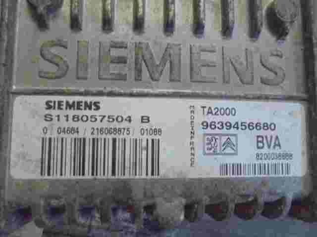 Transmisión controlador Peugeot 306 9639456680 SIEMENS S118057504B 8200038888