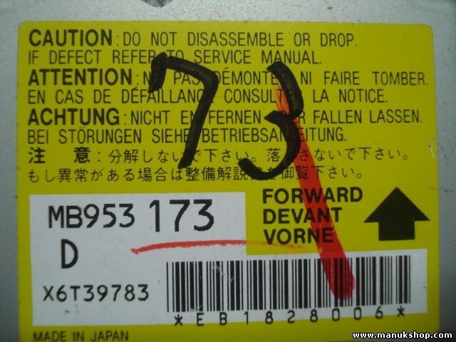 Sensor de impacto de airbag Mitsubishi MB953173D MB953173 MB953 173 D X6T39783