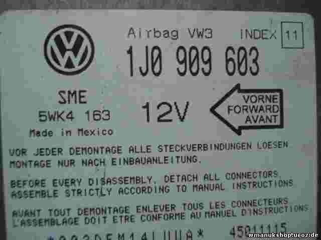 Airbag Centralita Polo 6N Seat Ibiza Cordoba 1J0909603 INDEX 11 SIEMENS 5WK4163