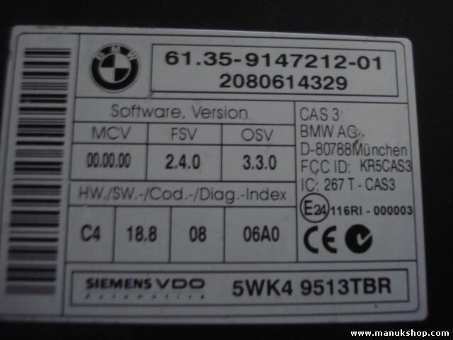 Centralita módulo básico BMW E60 E61 E63 E65 E66 E53 6135914721201 2080614329