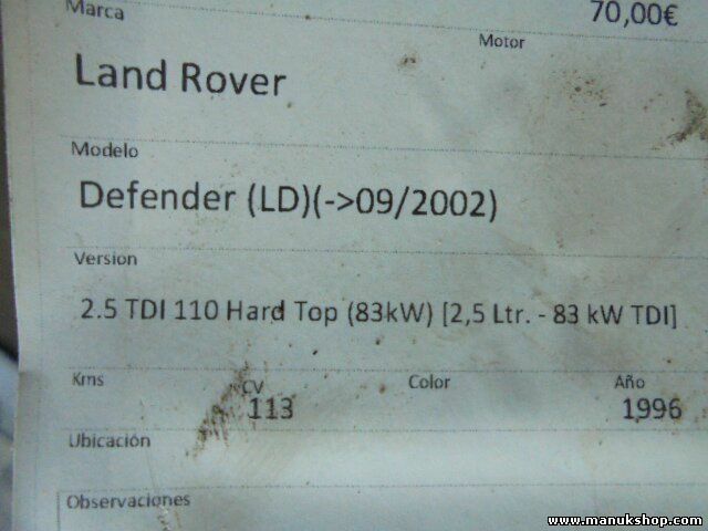 Radiador de agua Land Rover Defender LD Discovery 200 300 BTP2275 LD11033DD