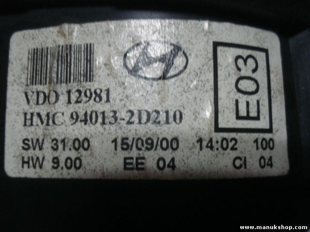 Esferas del cuadro instrumentos Hyundai Elantra 2.0 CRDJ VDO 12981 HMC