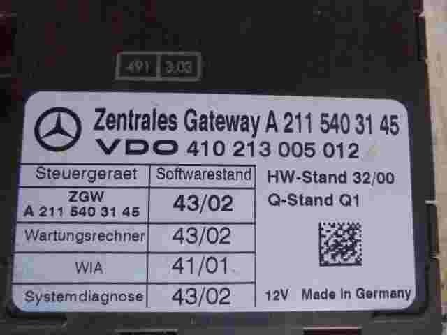 Centralita Puerta de enlace central Mercedes W211 A2115403145 Q1 410213005012
