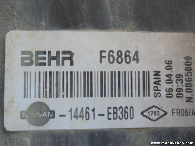 Radiador de intercooler Nissan Pathfinder R51 BEHR 14461EB360 14461-EB360