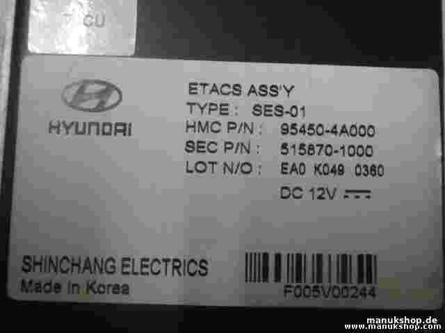 Control de la unidad de alarma inmovilizador módulo Hyundai H1 954504A000