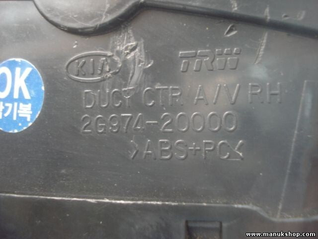 Rejilla Aireadora Kia CTR A/V RH 2G97420000 2G974-20000 2G974 20000