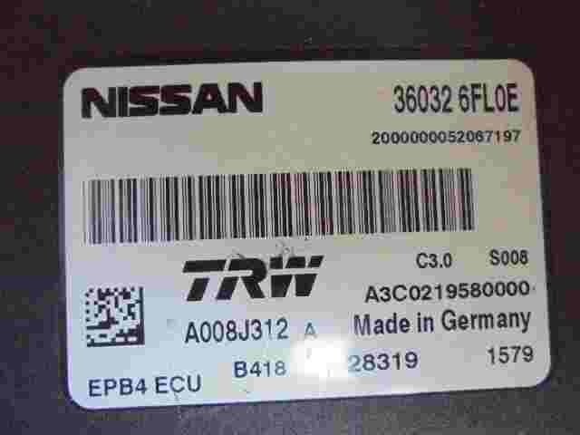 Controllo parcheggio Nissan Qashqai 360326FL0E TRW A008J312 A EPB4 A3C02958000
