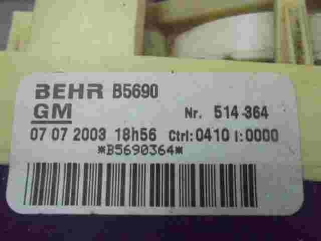 Control de la calefacción Opel Astra G BEHR B5690 Nr. 514364 B5690364 B5690-364
