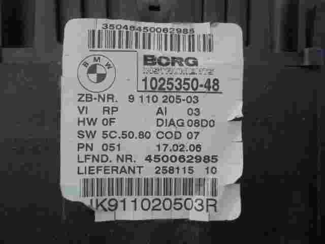 Cuadro de instrumentos BMW E91 450062985 BORG 102535048 911020503 IK911020503R