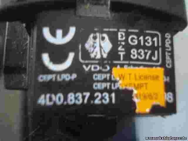 mando control remoto Audi A2 A3 A4 A6 TT 4D0837231 4D0 837 231 VDO 4DO837231