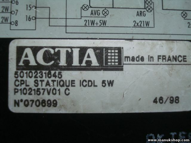 Indicatore relè Renault Premium ACTIA 5010231645 P102157V01 C