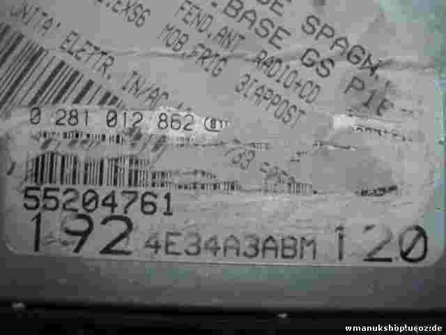 Centralita Fiat Stilo 1.9 192 55204761 0055204761 BOSCH 0281012862 1039S12189